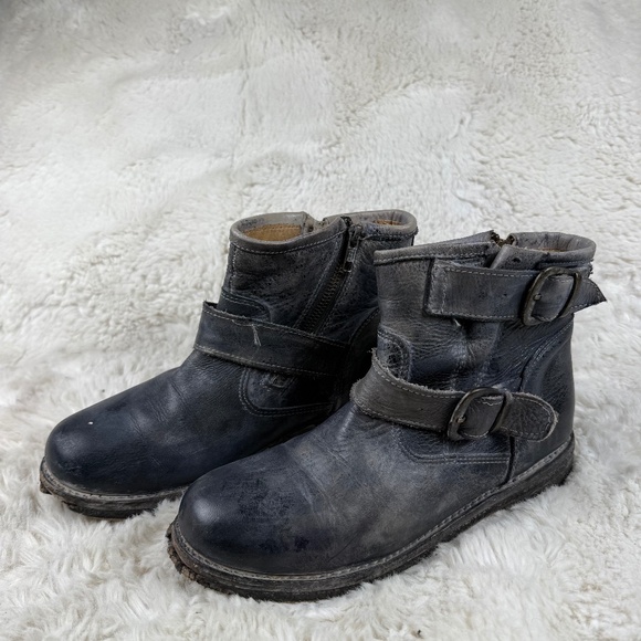 Bed Stu Shoes - Bed Stu Spunky Women's Fashion Vintage Motorcycle Boots Black Leather Size 8.5